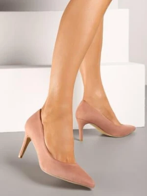 Różowe Szpilki Vices ze Skórzaną Wkładką Cleliae