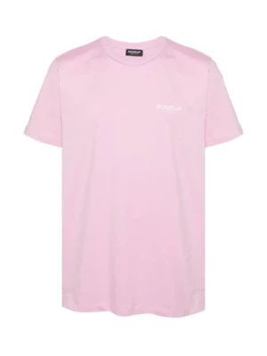 Różowe T-shirty i Pola z Logo Dondup