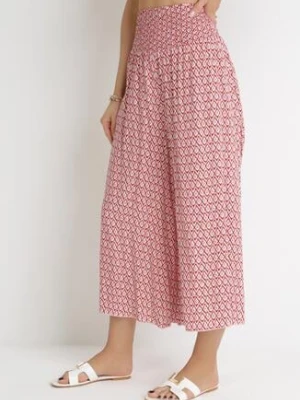 Różowe Wiskozowe Spodnie z Szerokimi Nogawkami i Gumką w Pasie Athulia j.stars