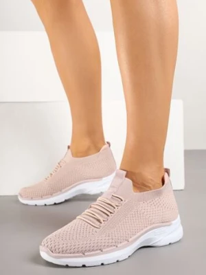 Różowe Wsuwane Buty Sportowe Sneakersy z Imitacją Sznurówek Tatanoris damerose