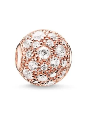 Różowe złoto Crushed Pavé Bead Charm Wisiorek Thomas Sabo