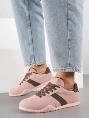 Różowo-Brązowe Sneakersy z Ozdobnym Paskiem Naliovela ideal
