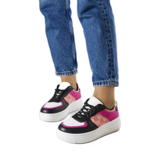 Różowo-czarne sneakersy damskie Luzia Inna marka