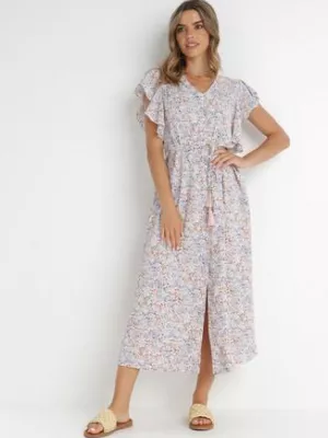 Różowo-Jasnoszara Sukienka Lanby rosa