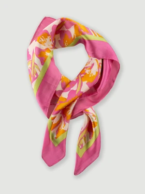 Różowo-pomarańczowa apaszka w kwiaty Top Secret