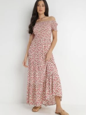 Różowo-Zielona Sukienka z Wiskozy Cheri cflo