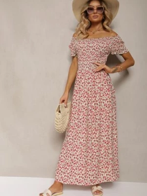 Różowo-Zielona Sukienka z Wiskozy Tariya cflo