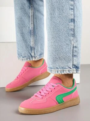 Różowo-Zielone Sneakersy w Stylu Klasycznych Tenisówek Ahleria