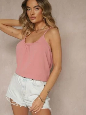 Różowy Basicowy Top z Bawełną Thireldi defox