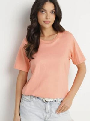 Pomarańczowy Bawełniany Klasyczny T-shirt Fevarene moraj
