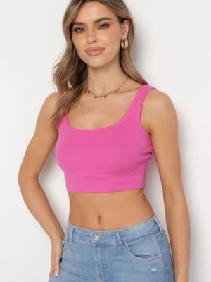 Różowy Bawełniany Tank Top Bez Rękawów Lomalia glo-story