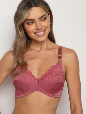 Różowy Biustonosz Typu Full Cup z Regulowanymi Ramiączkami Vikiisian