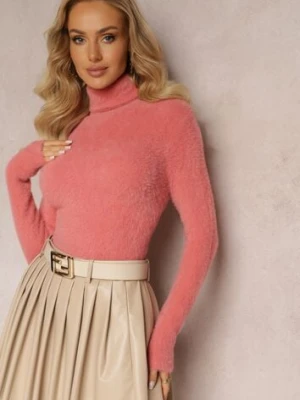 Różowy Dopasowany Golf z Wełną i Ściągaczami Pacieche j&x