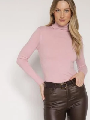 Różowy Golf z Bawełną o Prostym Kroju Mevoresa