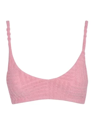 Różowy Intrecciato-Jacquard Terry Bralette Top Bottega Veneta