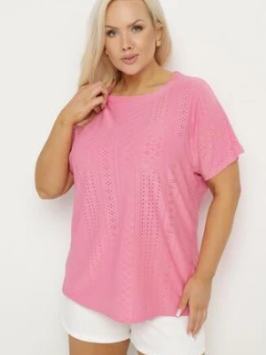 Różowy Klasyczny T-shirt z Bawełną Nilavienna j&x