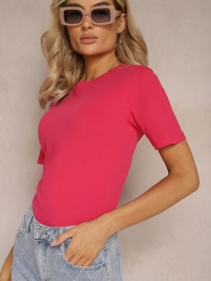 Różowy Klasyczny T-shirt z Bawełny Knautia