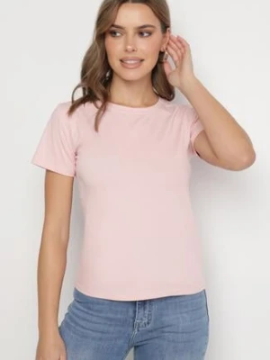 Różowy Klasyczny T-shirt z Bawełny Lorali j.style