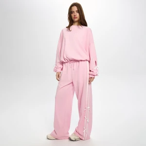 Różowy komplet dresowy z kokardkami House