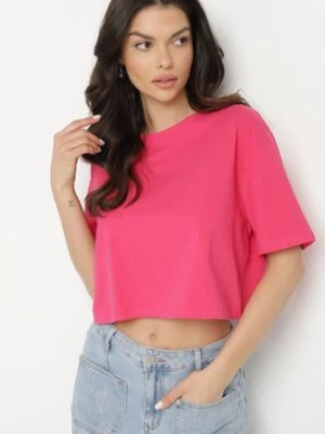 Różowy Krótki T-shirt Oversize Lilu glo-story
