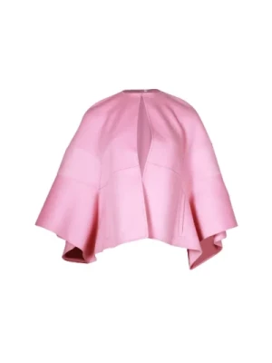 Różowy płaszcz z wełny Valentino