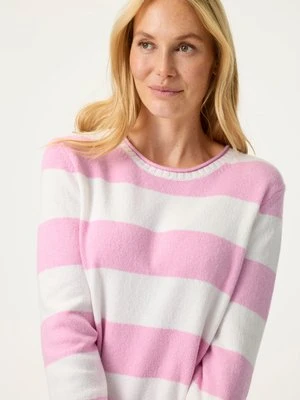 Różowy sweter damski Henny w paski – Refresh Olsen