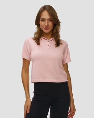 Różowy Sweter Kaszmirowy Z Krótkim Rękawem Damski Allude