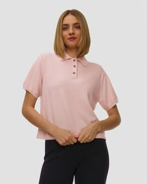 Różowy Sweter Kaszmirowy Z Krótkim Rękawem Damski Allude