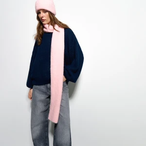 Różowy szalik z domieszką wełny i alpaki House