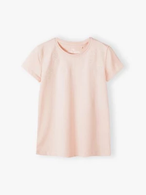 Różowy t-shirt bawełniany dla dziewczynki Lincoln & Sharks by 5.10.15.