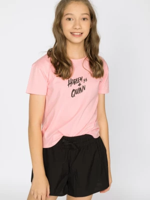 Różowy t-shirt dla dziewczyny harley quinn Reporter Young