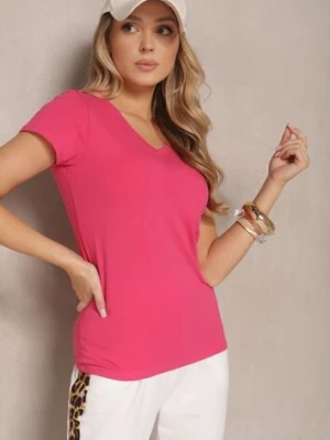 Różowy T-shirt z Bawełny w Serek Tolirina glo-story