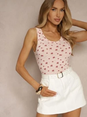 Różowy Top z Bawełny w Kwiaty Nettlin glo-story