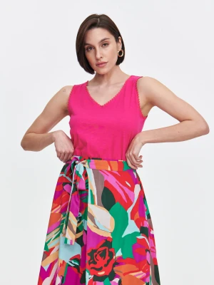 Różowy top z obszyciem Top Secret