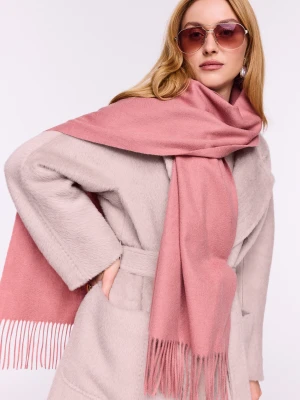 Różowy wełniany szal z domieszką kaszmiru TARANKO