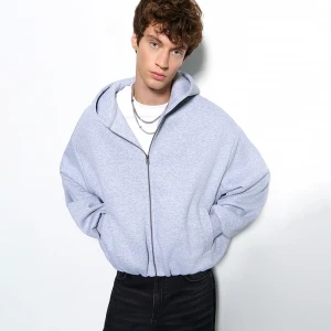 Rozpinana bluza baggy z kapturem jasnoszara House