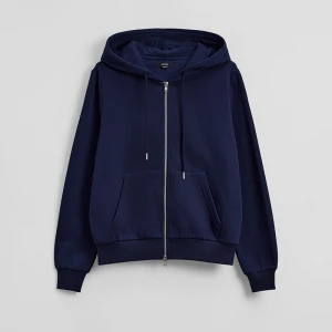 Rozpinana bluza basic z kapturem granatowa House