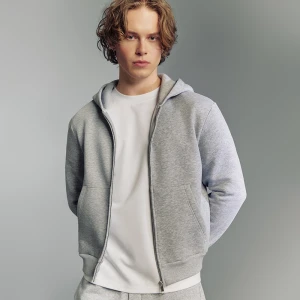 Rozpinana bluza basic z kapturem jasnoszara House