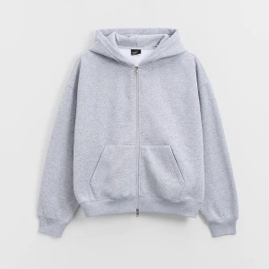 Rozpinana bluza basic z kapturem jasnoszara House szary