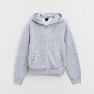 Rozpinana bluza basic z kapturem szara House