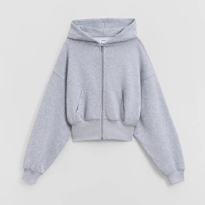 Rozpinana bluza basic z kapturem szara House