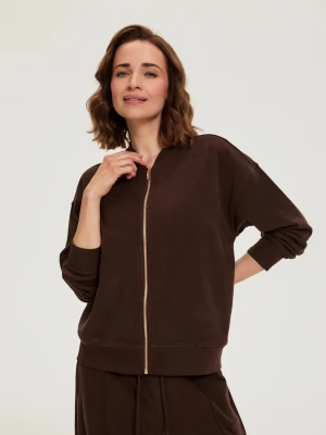 Rozpinana bluza brązowa Moodo