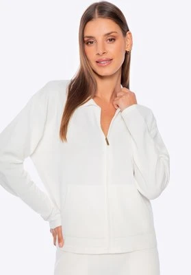 Rozpinana bluza damska kremowa Wittchen