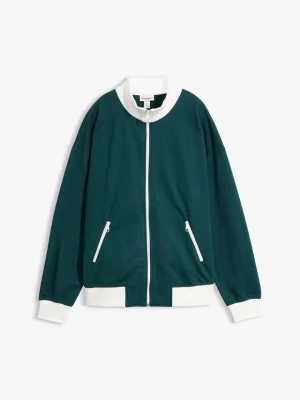 Rozpinana bluza dresowa z czystej bawełny organicznej BonPrix biały