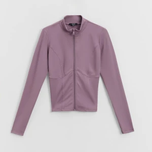 Rozpinana bluza slim fit ze stójką winogronowa House