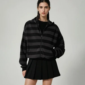 Rozpinana bluza w paski z kapturem House