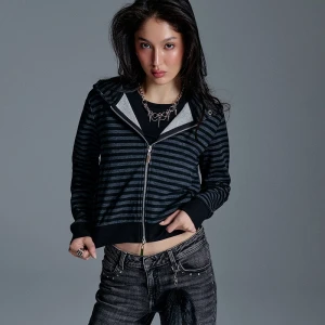 Rozpinana bluza w paski z kapturem House