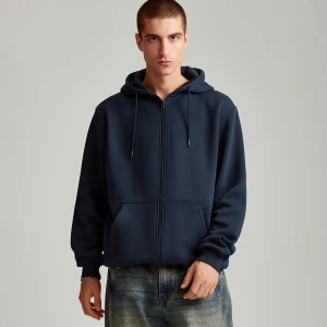 Rozpinana bluza z kapturem basic granatowa House