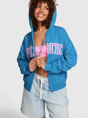 Rozpinana bluza z kapturem Campus Fleece Victoria's Secret Niebieski