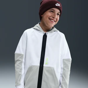 Rozpinana bluza z kapturem dla dużych dzieci (chłopców) Nike Air Max - Biel